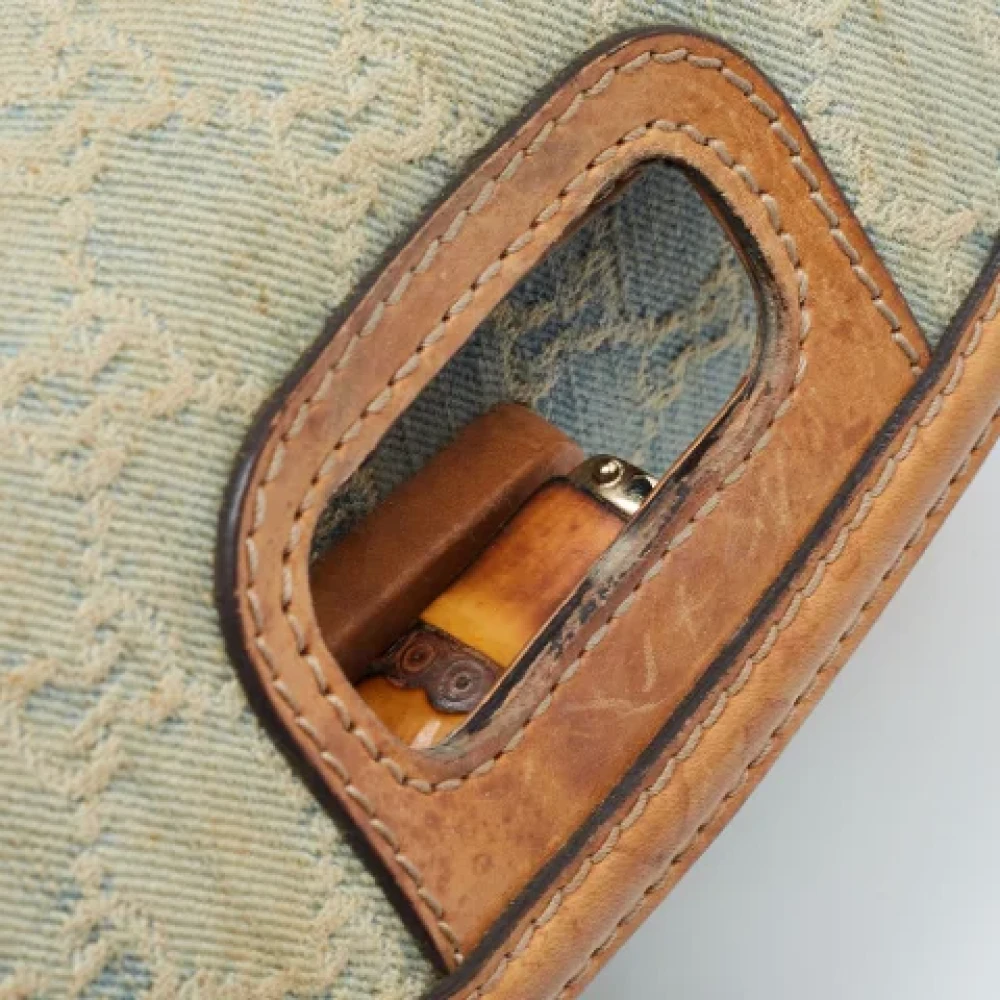 Gucci Vintage Pre-owned Denim handbags Beige Dames