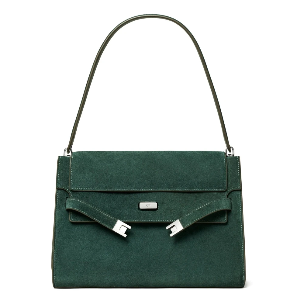 Tory Burch Women's Green Lee Radziwill Suede Shoulder Bag