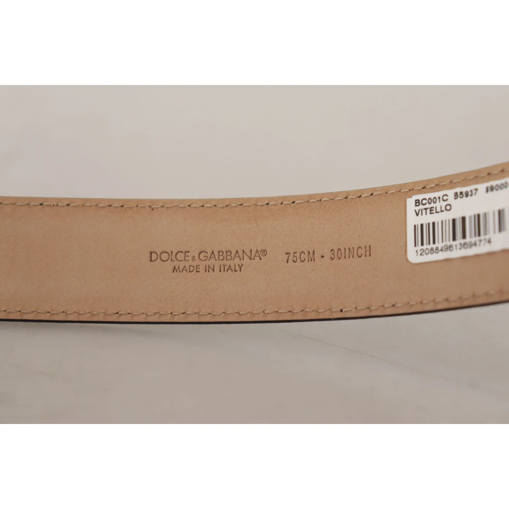 Dolce & Gabbana Zwarte Leren Riem met Metalen Gesp Black Heren