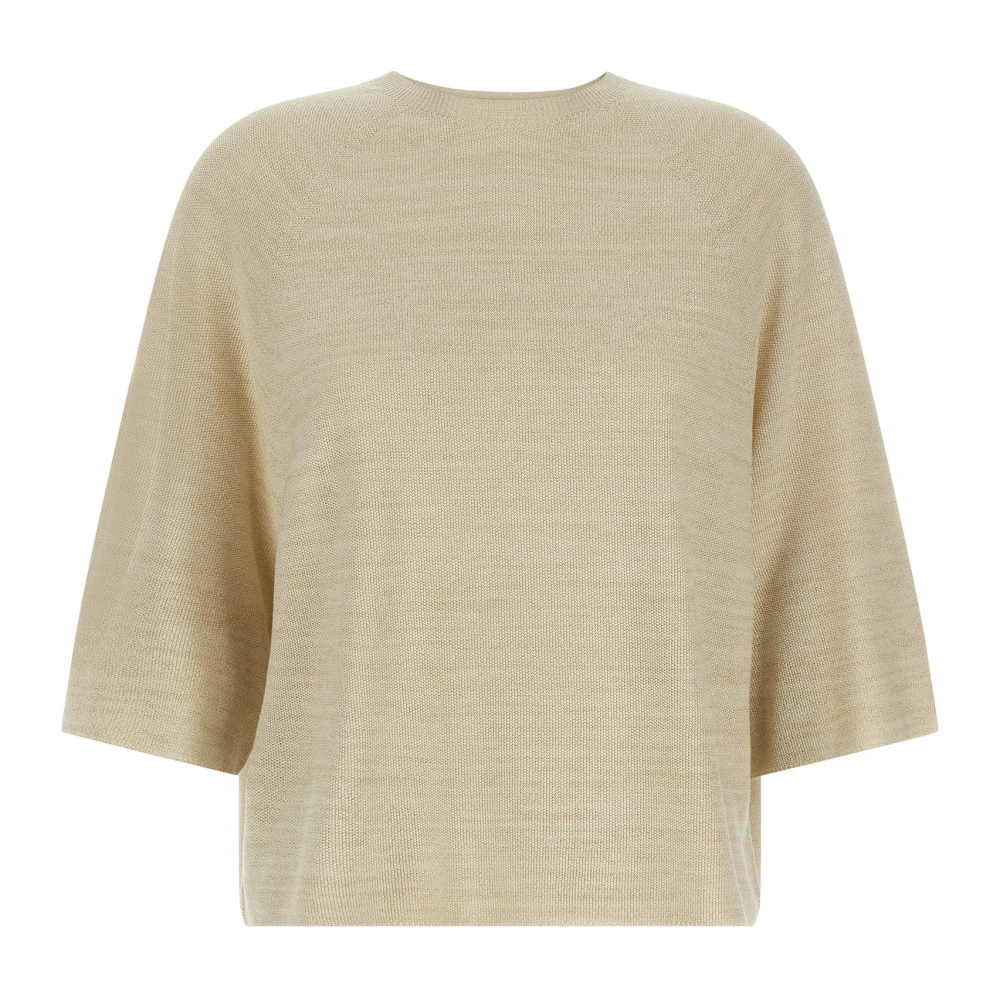 Fabiana Filippi Yellow Round-Neck Knitwear, Female, S, Round-Neck Knitwear
