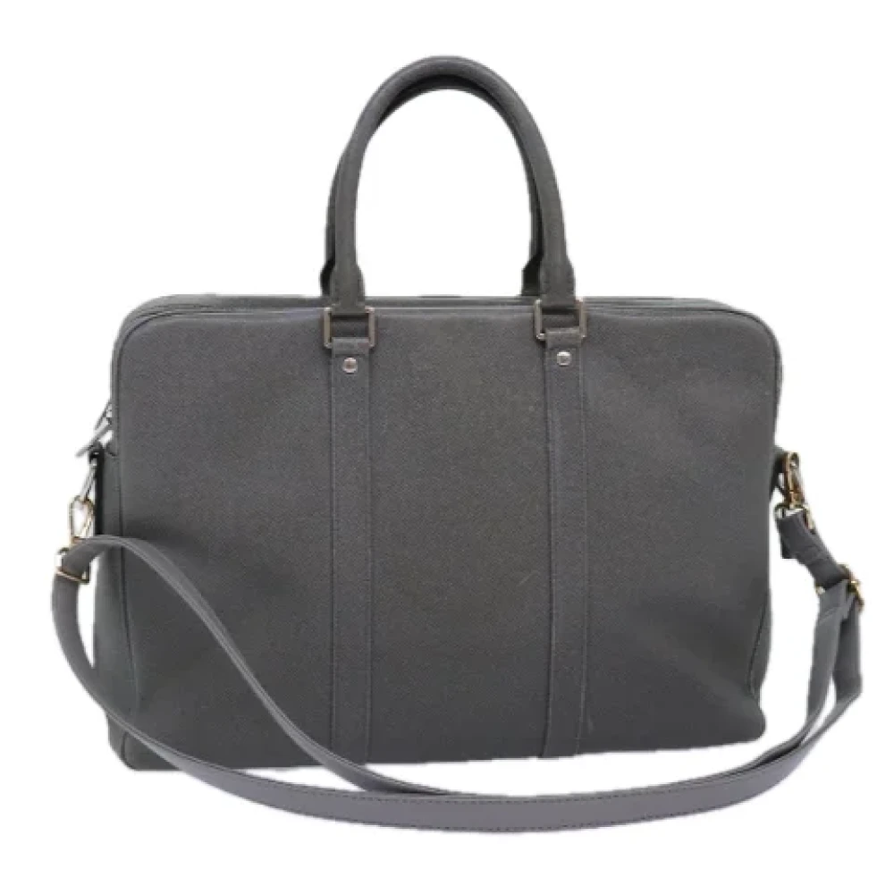 Louis Vuitton Vintage Pre-owned Leather briefcases Gray Dames