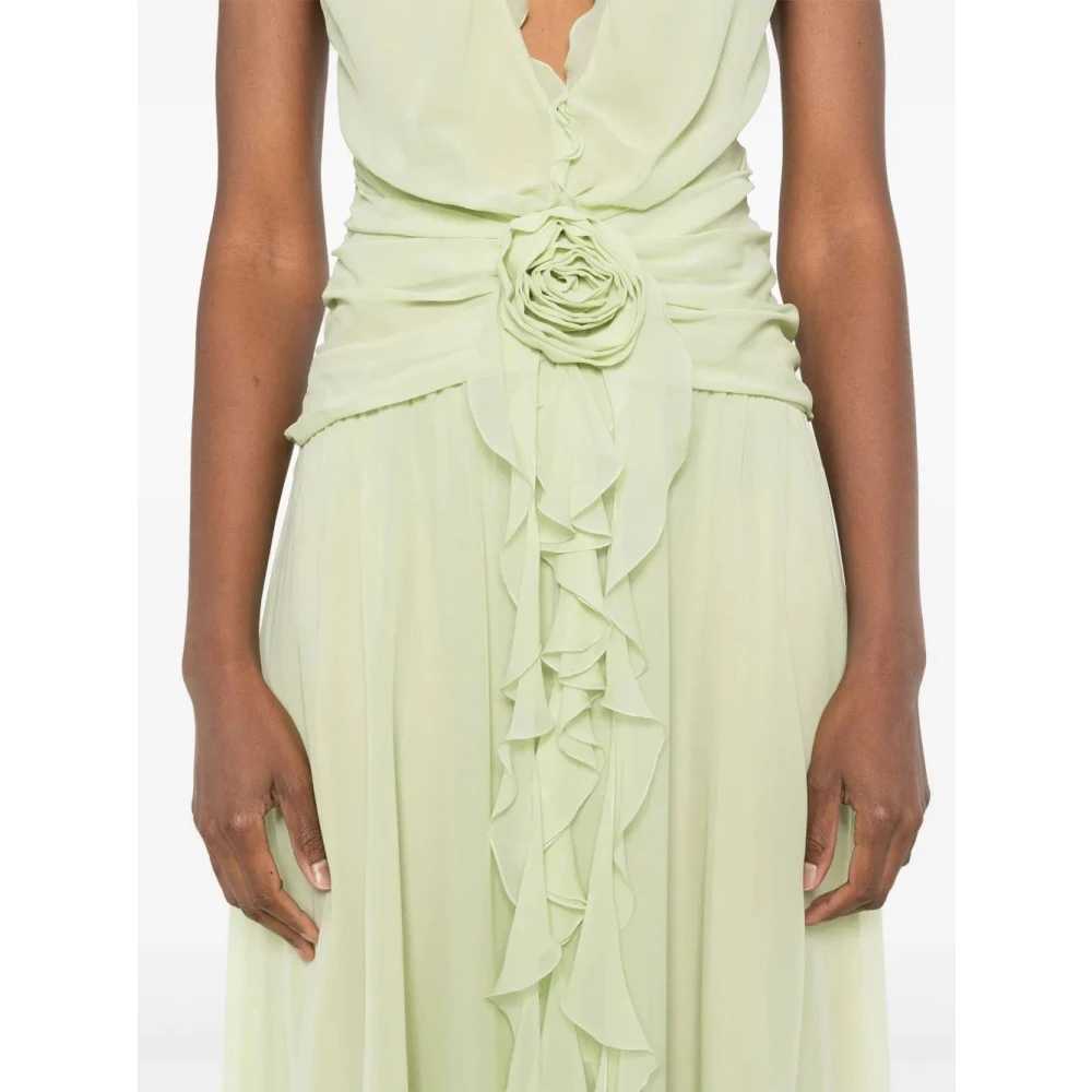 Blumarine Elegante Georgette Jurk Green Dames