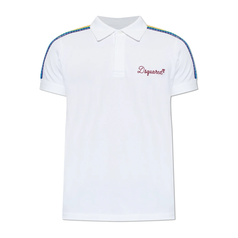 Dsquared2 Men's White Logo Polo Shirt - Polo Shirts - M - Tops
