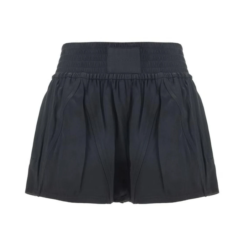 alexander wang Shorts met Monogram Patch en Elastische Taille Black Dames