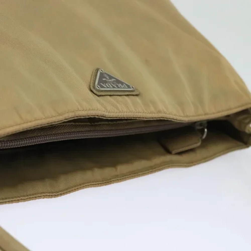 Prada Vintage Pre-owned Nylon prada-bags Beige Dames