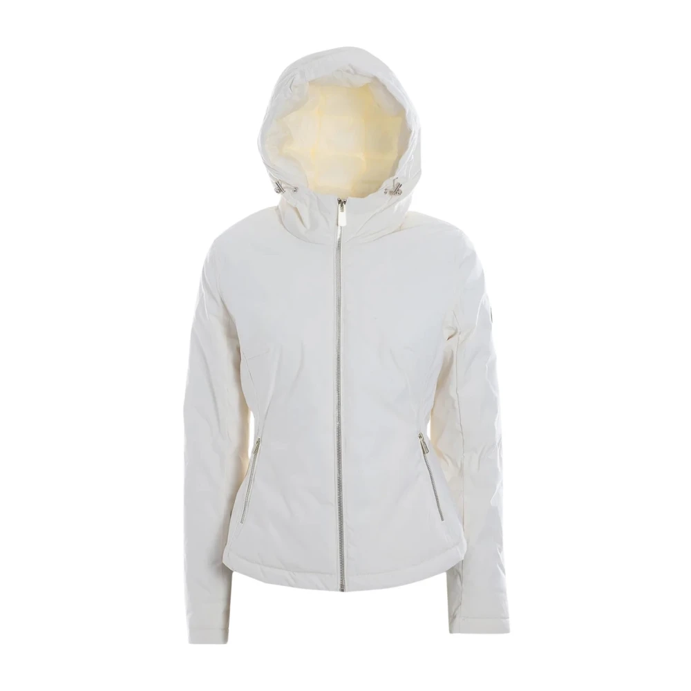 YES ZEE Korte Ivoor Hooded Pufferjas Beige Dames