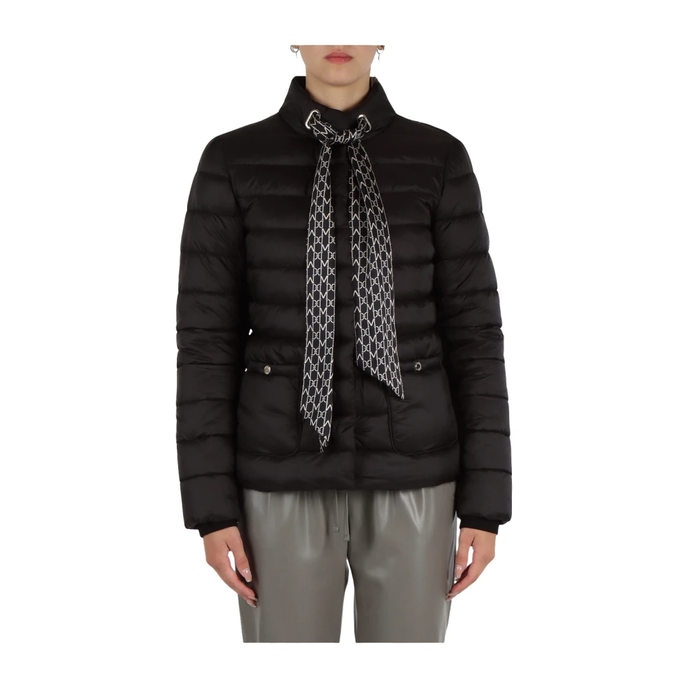 Guess Zwarte gewatteerde jas met hoge kraag Black Dames