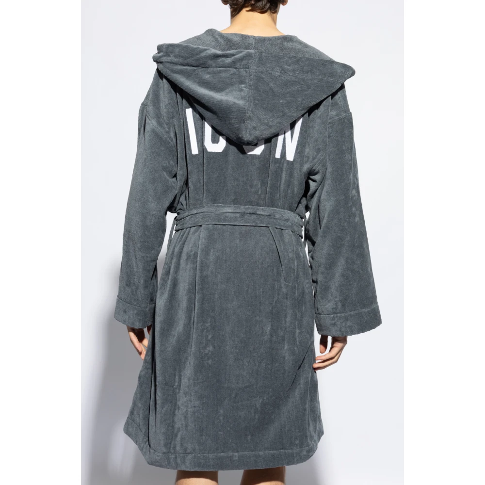 Dsquared2 Katoenen Badjas Gray Heren