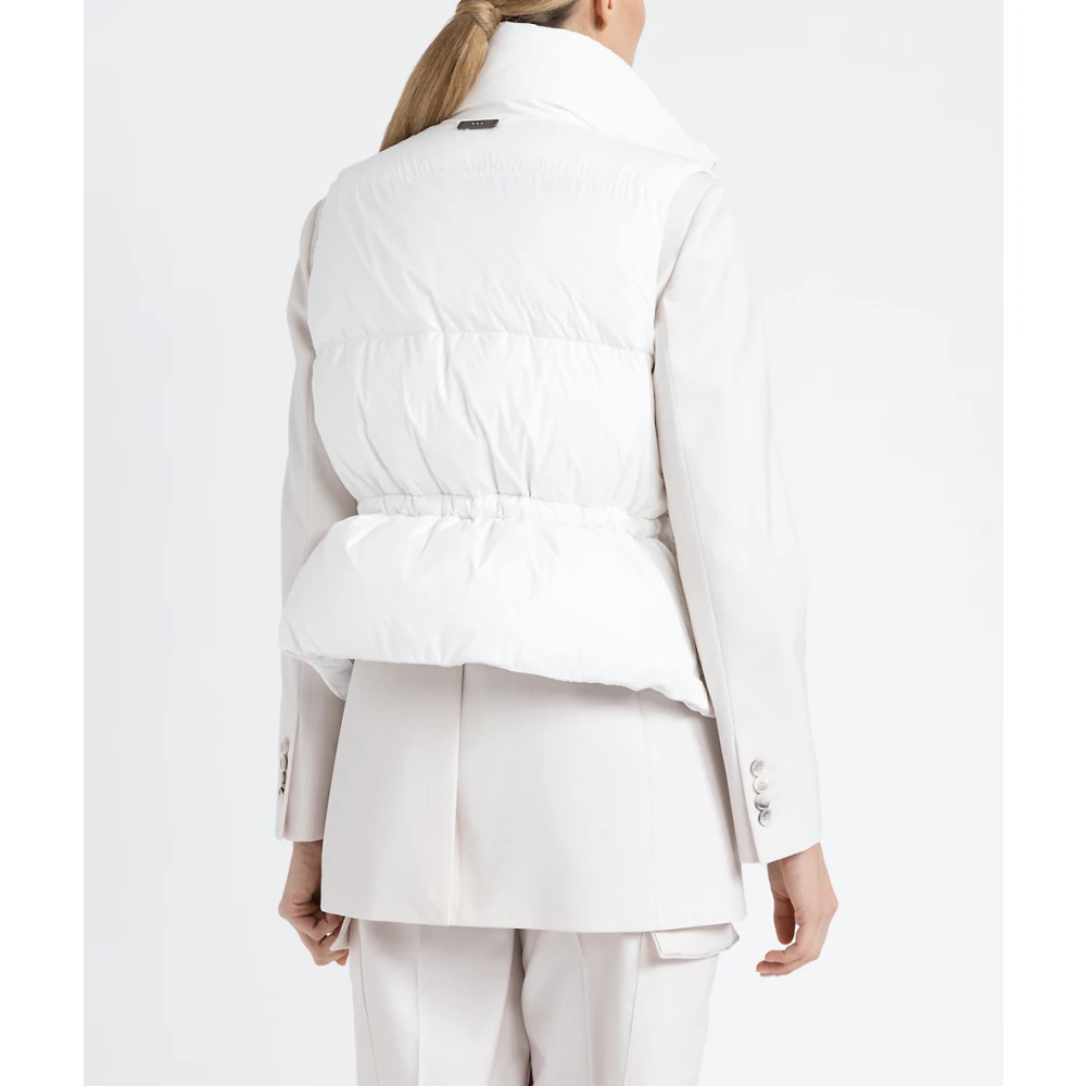 PESERICO Mouwloos drupvrij kort donsjack Beige Dames