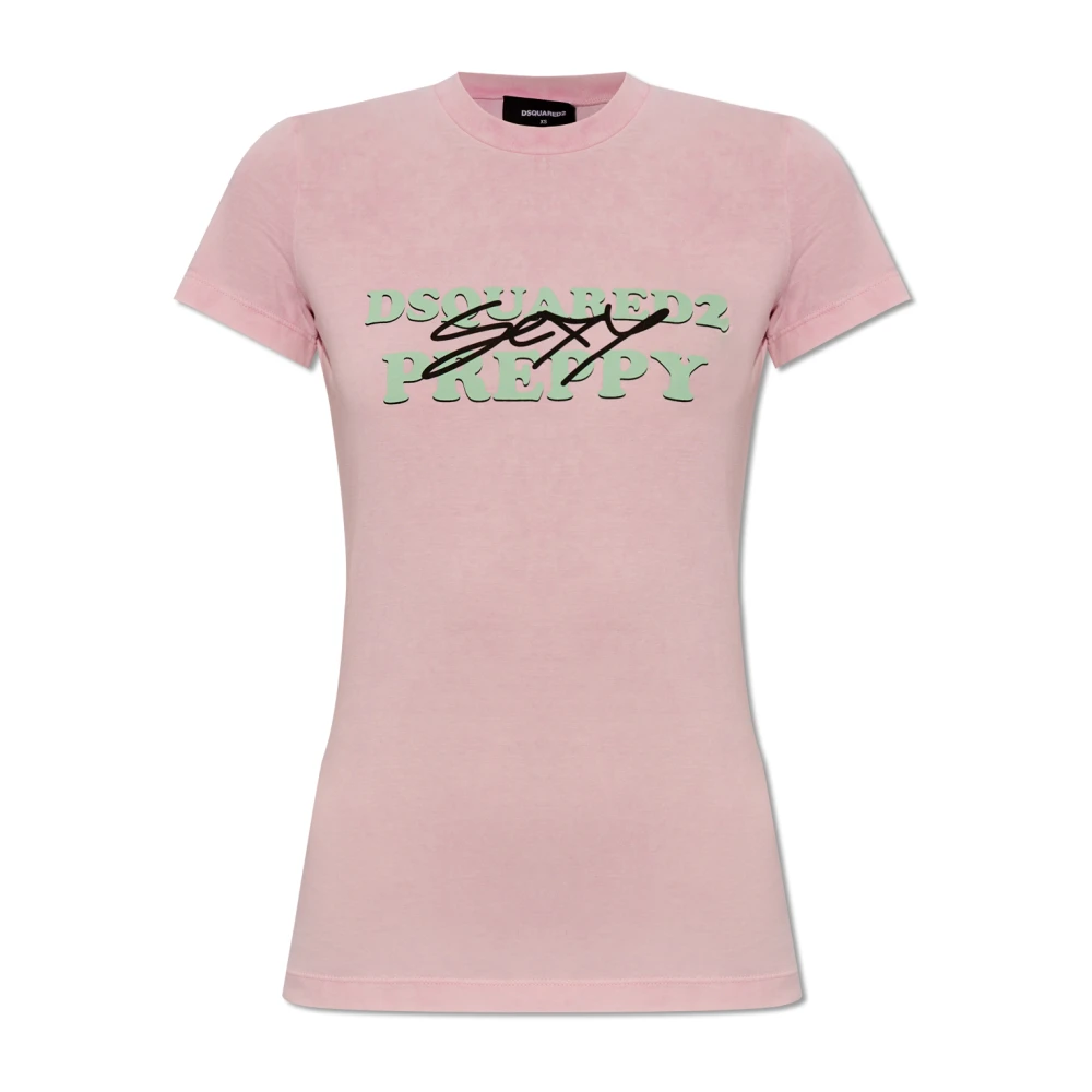 Dsquared2 Bedrukt T-shirt Pink Dames