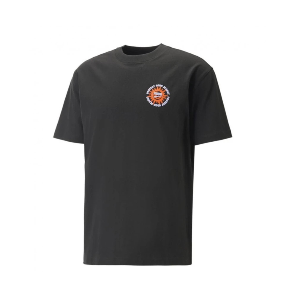 Puma Gerecyclede Katoenen Grafische T-shirt Black Heren