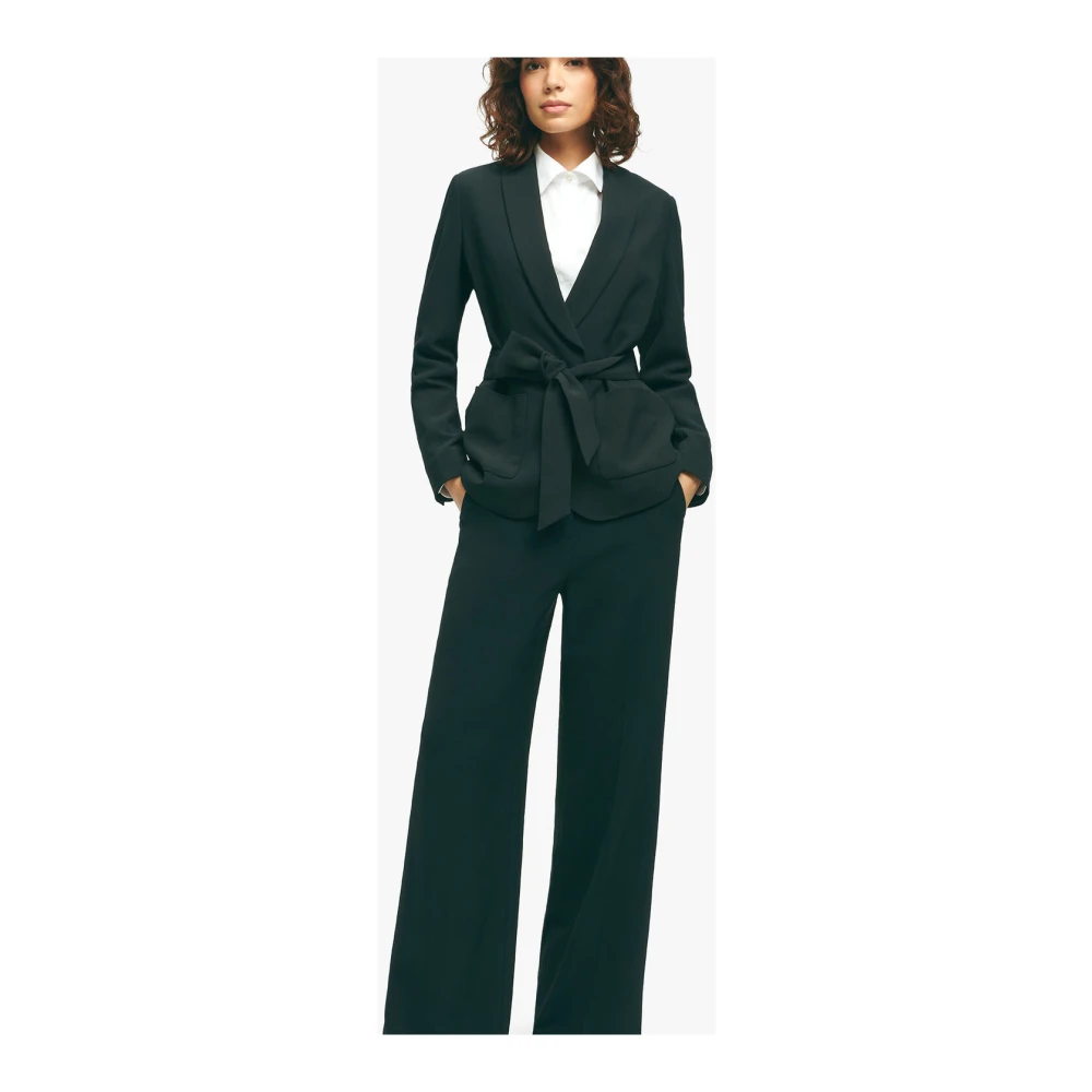 Brooks Brothers Zwarte stretch polyester broek Black Dames