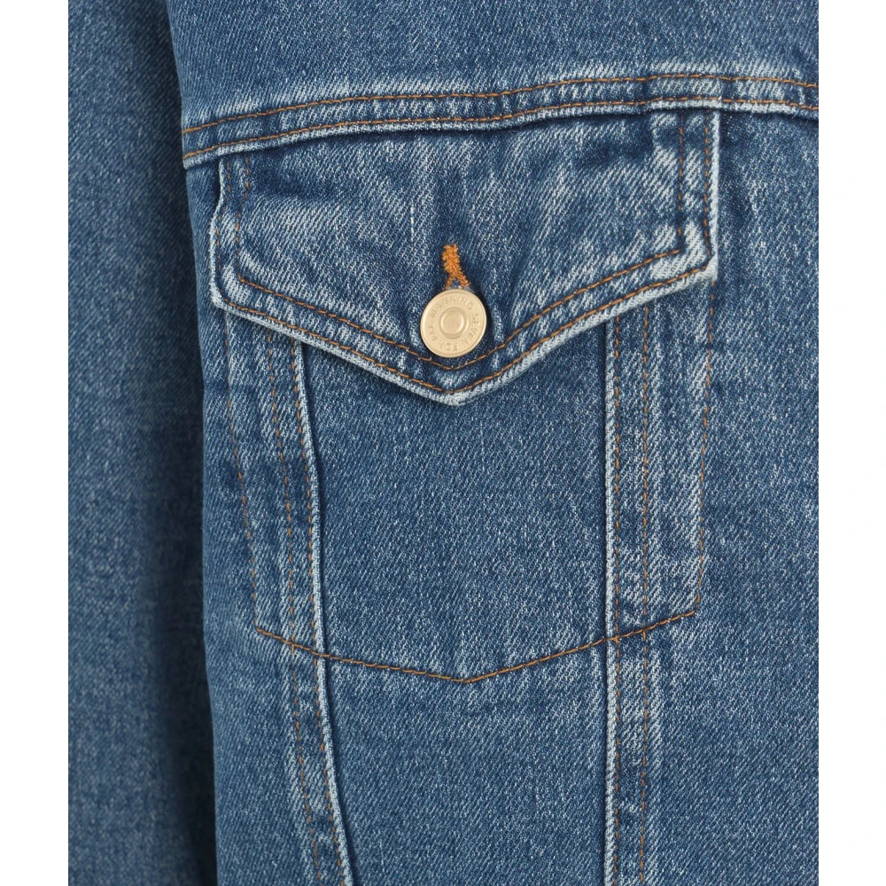 7 For All Mankind Blauwe Sherpa Denim Jack Nellie Blue Dames