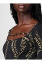 robe-mini-imprime-chaine-noire