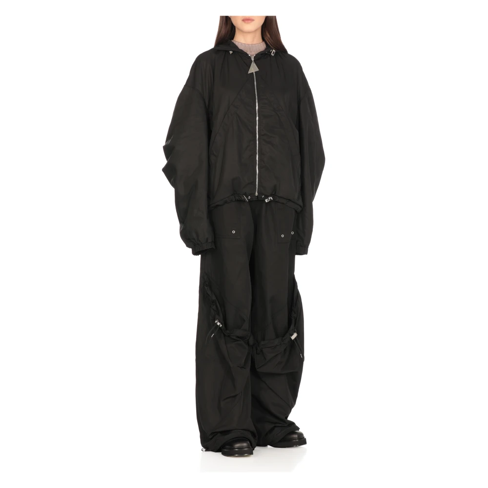The Attico Zwarte Bomberjack met Capuchon Black Dames