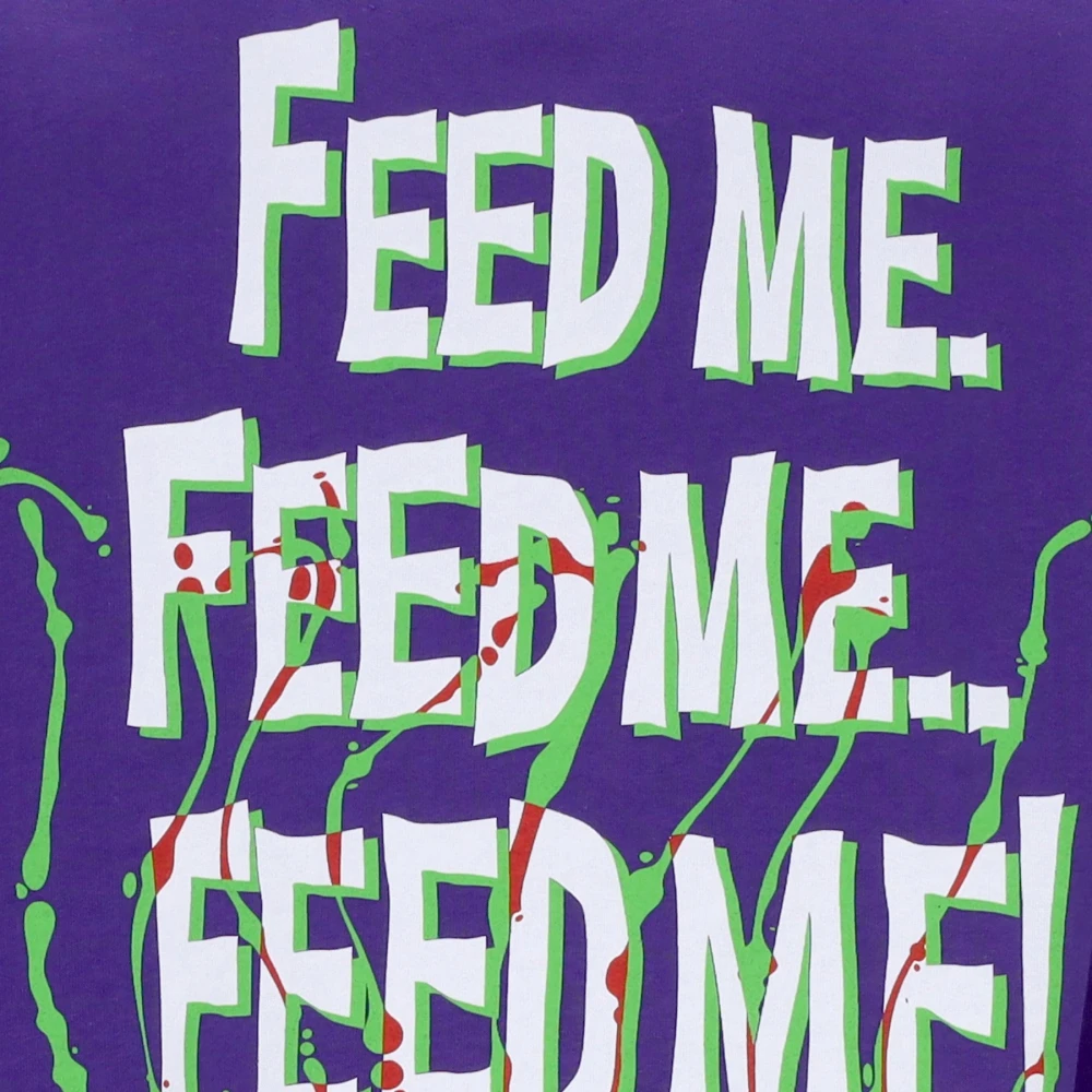 Octopus Paarse Herenhoodie met Feed Me Print Purple Heren
