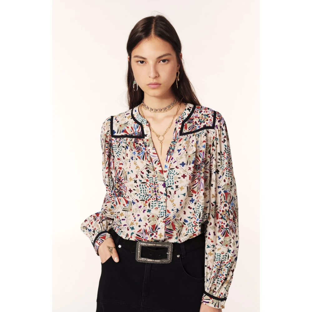 BA&SH Shirt met grafische print beige Multicolor Dames
