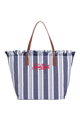 Borsa City Bag a strisce con frange