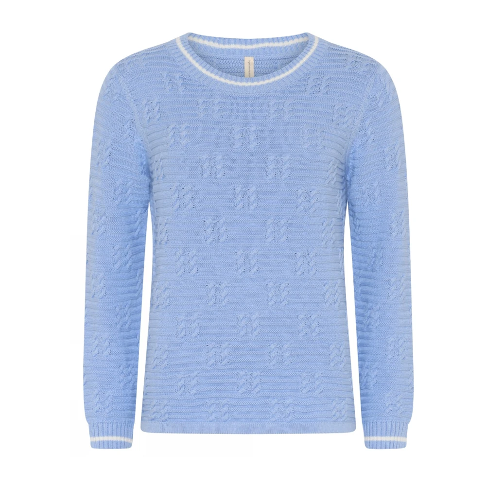 Skovhuus Blauwe Gestreepte O-Neck Pullover Trui Blue Dames