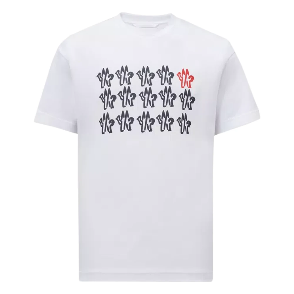 Moncler Witte T-shirts en Polos met Logo White Heren