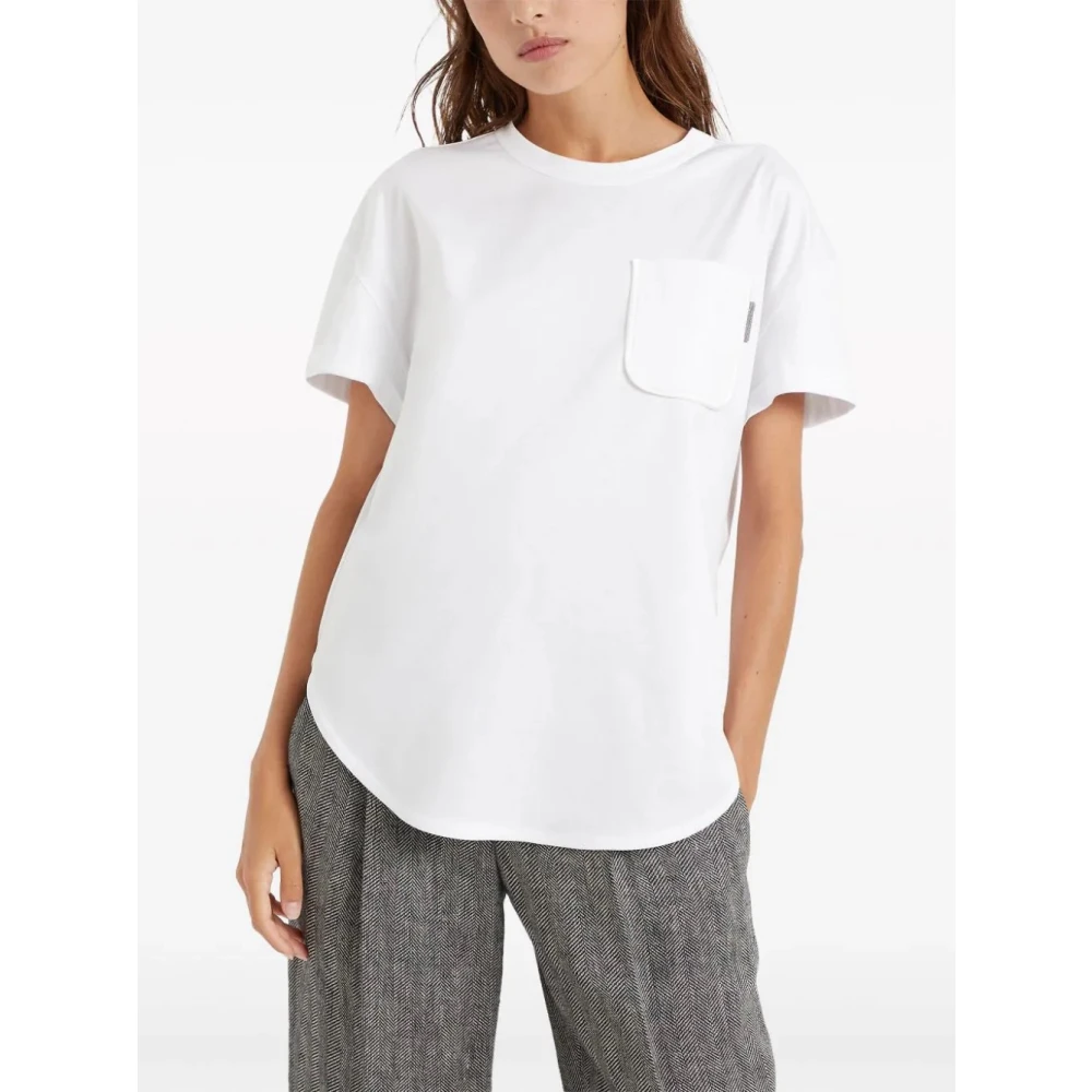 BRUNELLO CUCINELLI Stijlvol T-shirt voor vrouwen White Dames