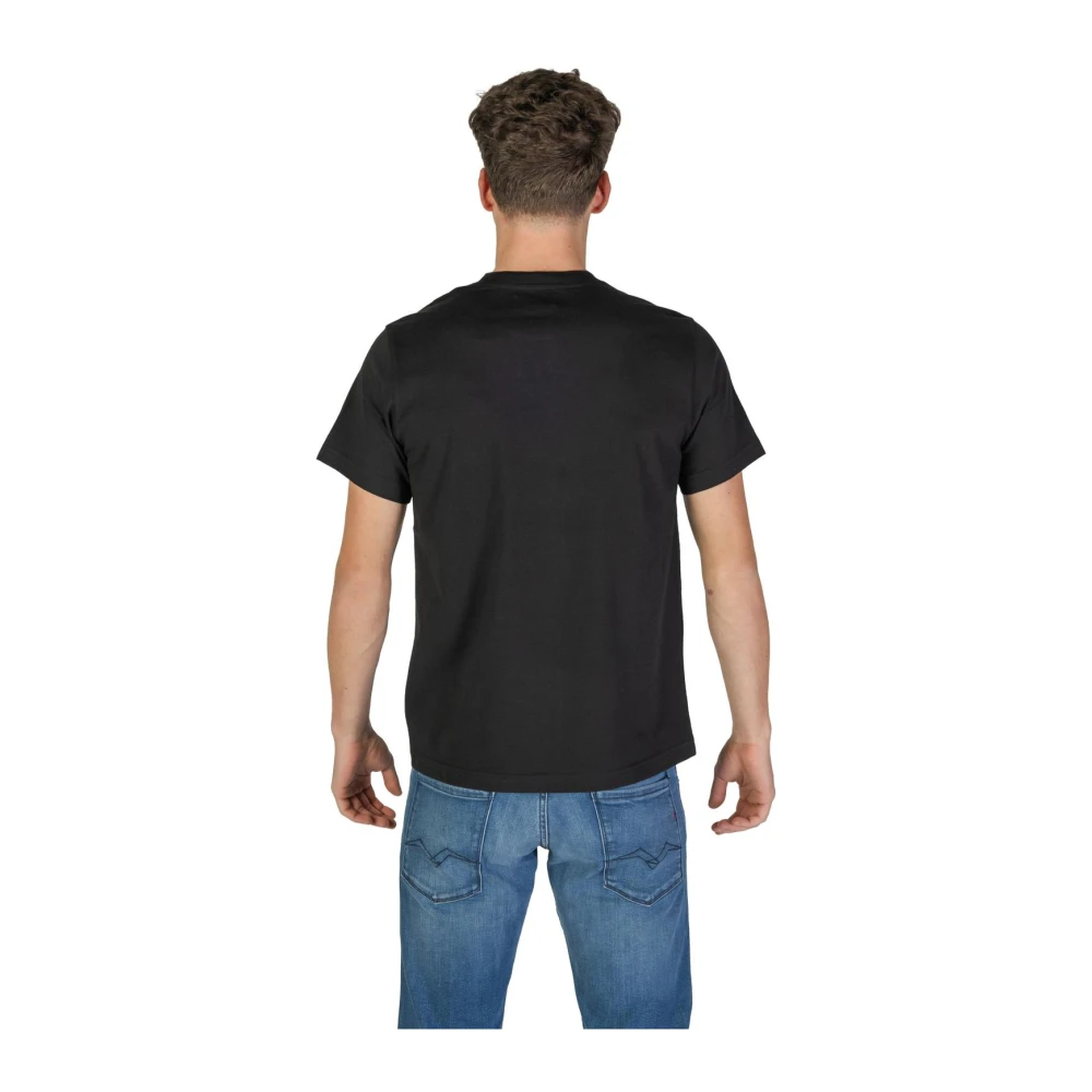 Replay Black Flower Pocket Tee Black Heren