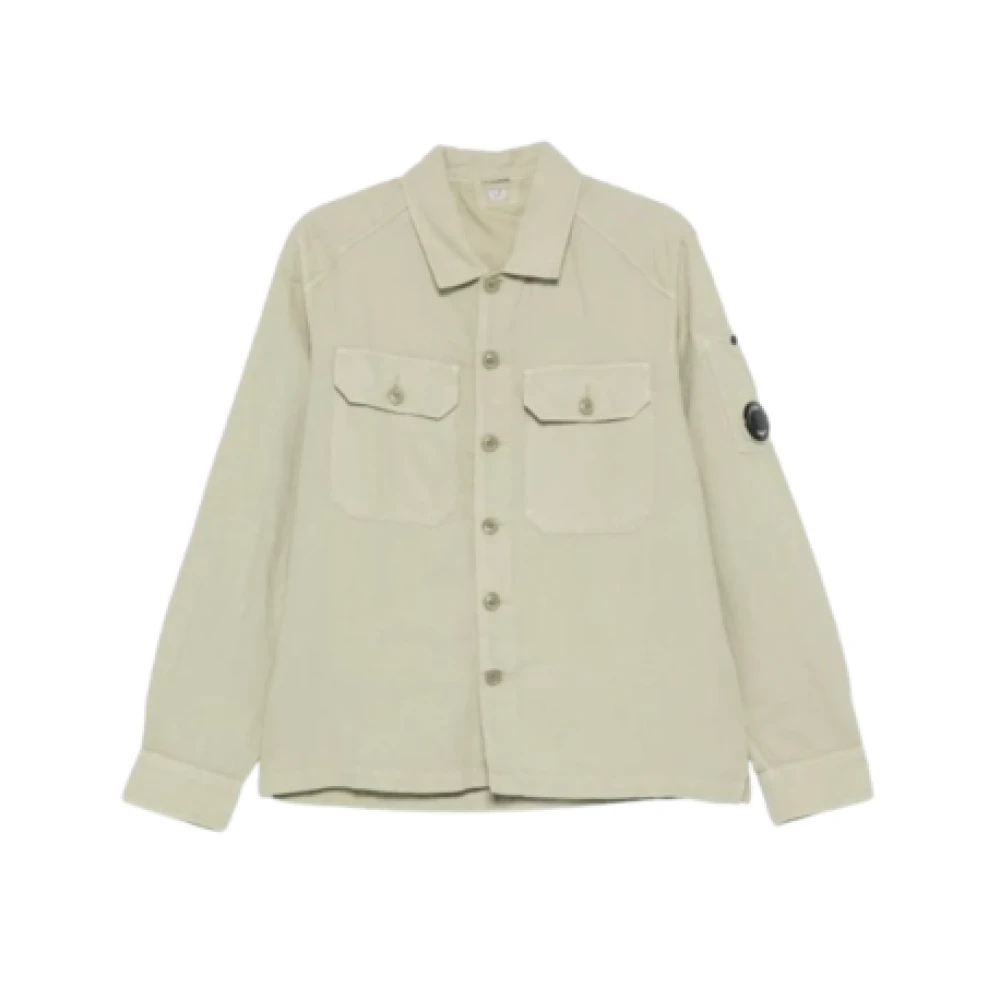 C.p. Company Men's Gray Light Jackets, Xl, Long-Sleeve Overshirt