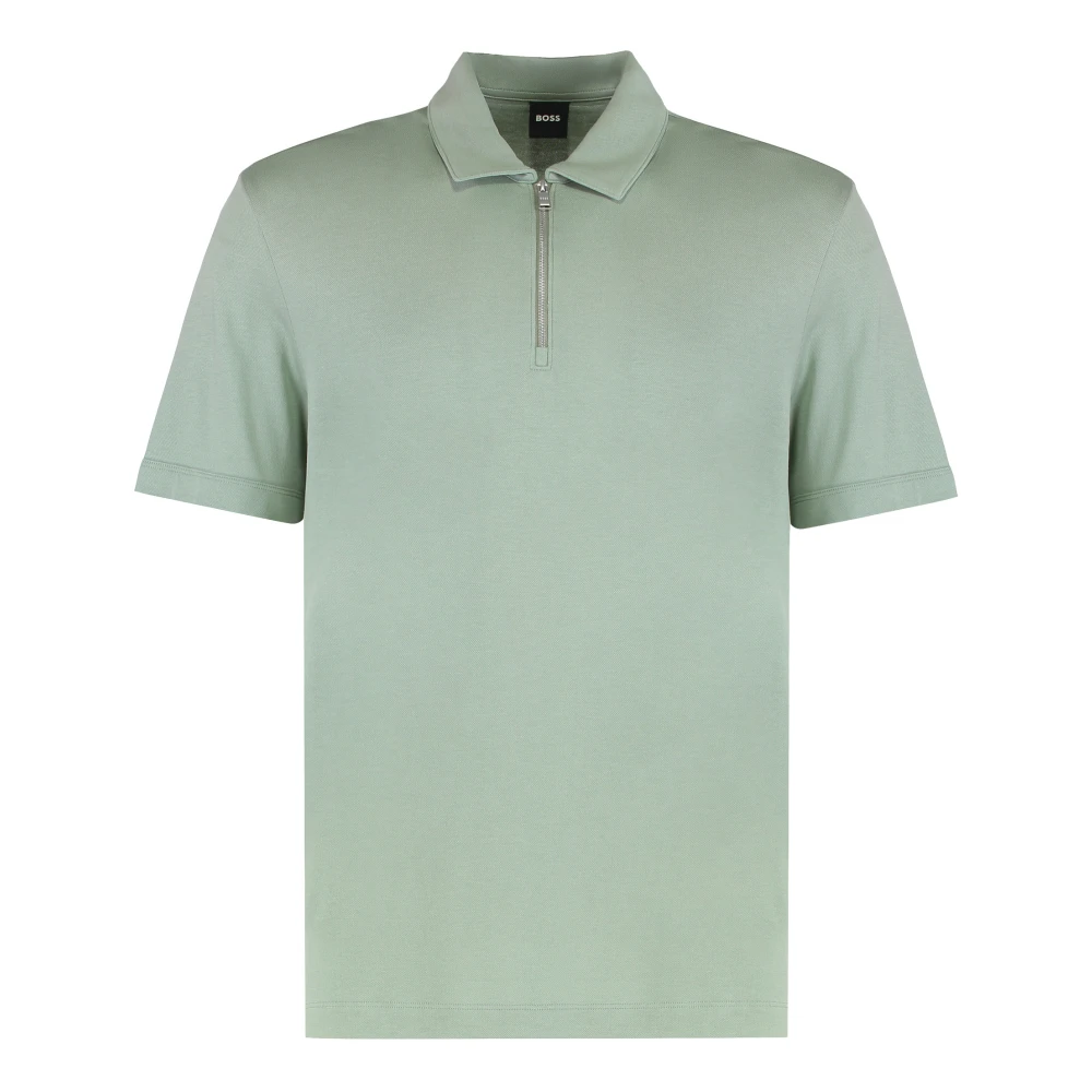 Hugo Men's Green Pique Cotton Blend Polo