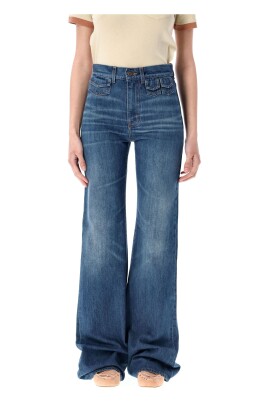 marinebla-klassiske-hojtaljede-flare-jeans