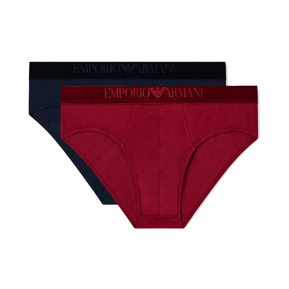 Emporio Armani Men's Multicolor Underpants, S, Two-Pack Briefs