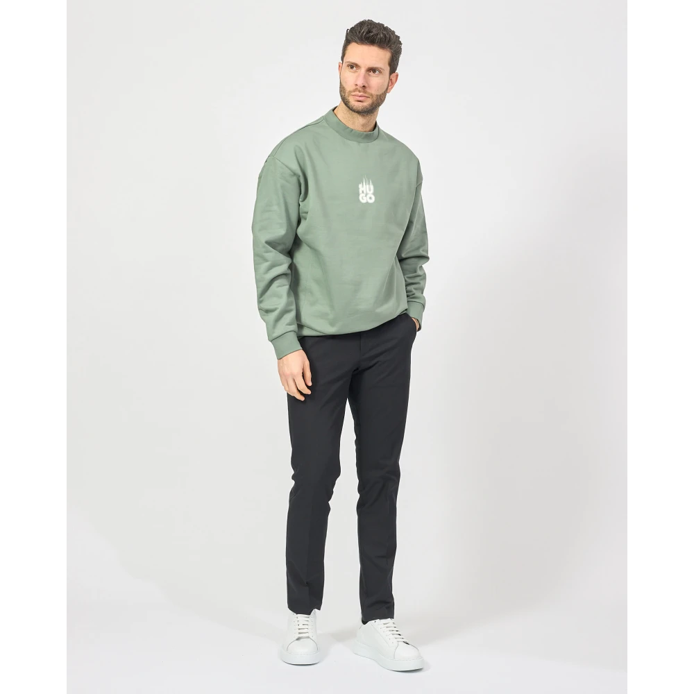 Hugo Boss Groene trui met logoprint Green Heren