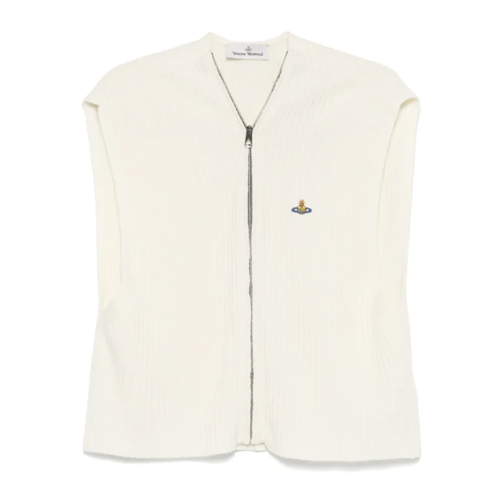 Vivienne Westwood Crème Zip Vest voor Vrouwen White Heren
