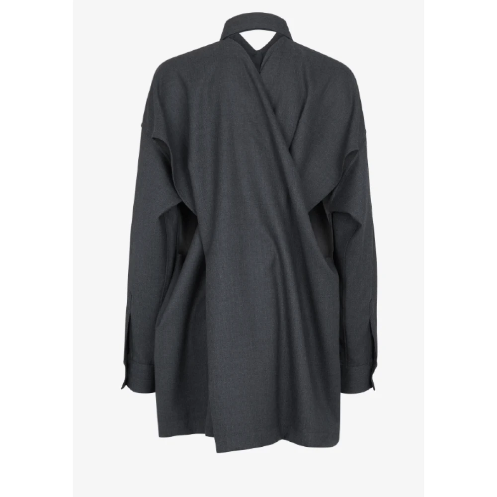 Fendi Donkergrijze Flanellen Overhemdjurk Gray Dames