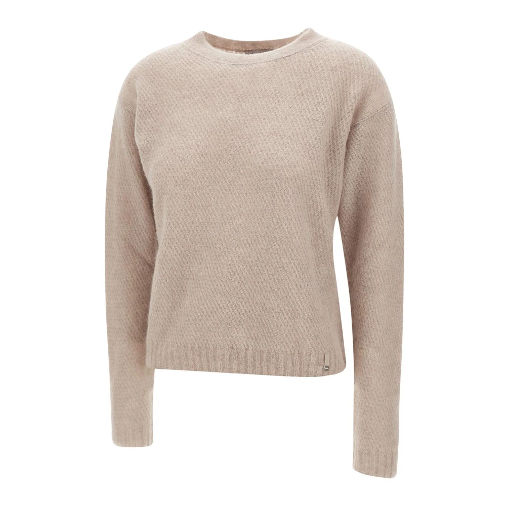 Herno Beige Wol Alpaca Sweater Ronde Hals Beige Dames