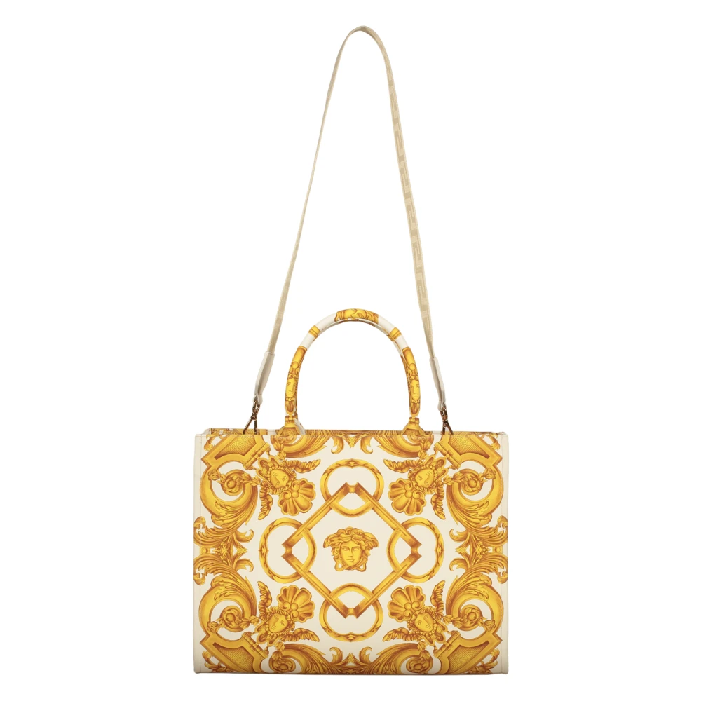 Versace Jacquard motief canvas tote tas Multicolor Dames