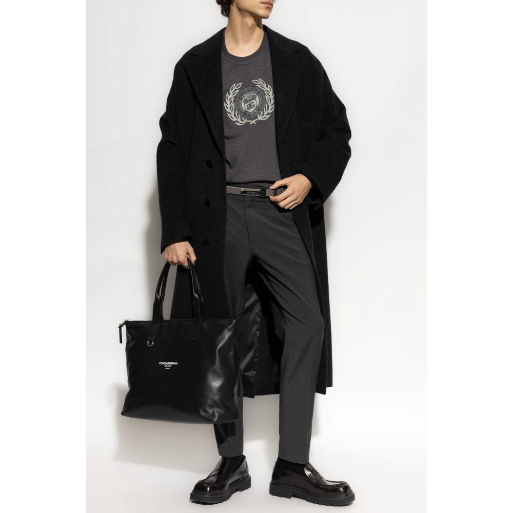 Dolce & Gabbana Bedrukt T-shirt Gray Heren