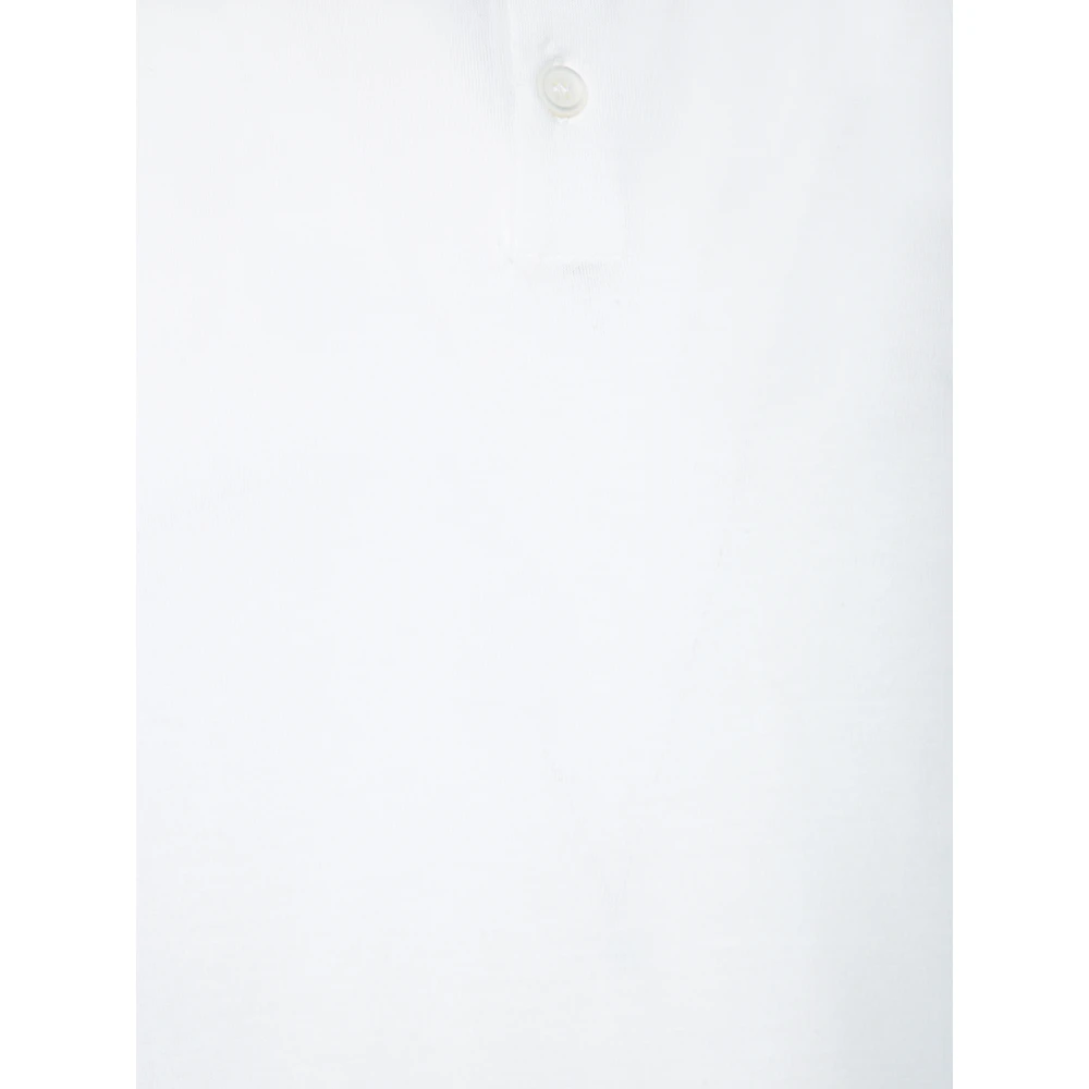Zanone Witte Crepe Polo Shirt White Heren