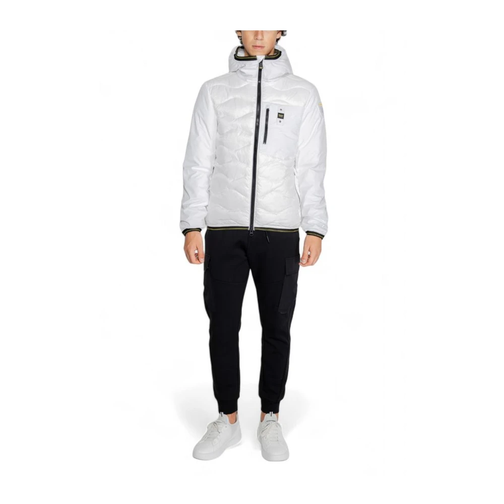 Blauer Witte blend jas voor mannen White Heren