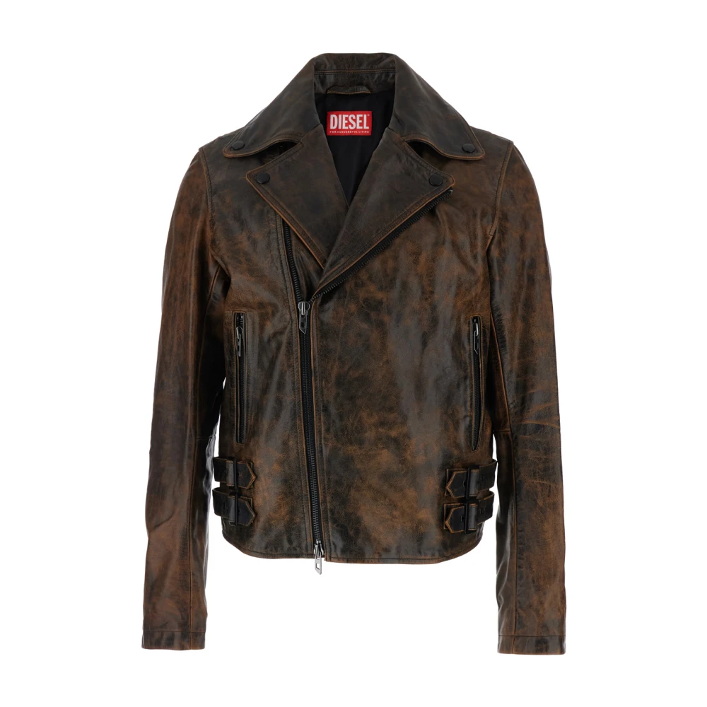 Diesel Herr Brun Jackor M, Läder, L-Eon Bikerjacka