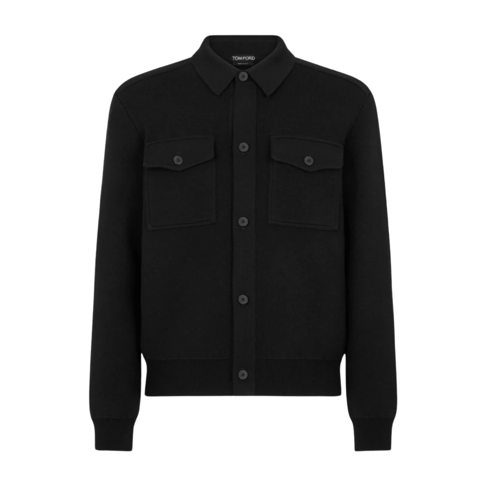 Tom Ford Men's Black Cardigans, Xl, Double Face Wool Cashmere Cardigan