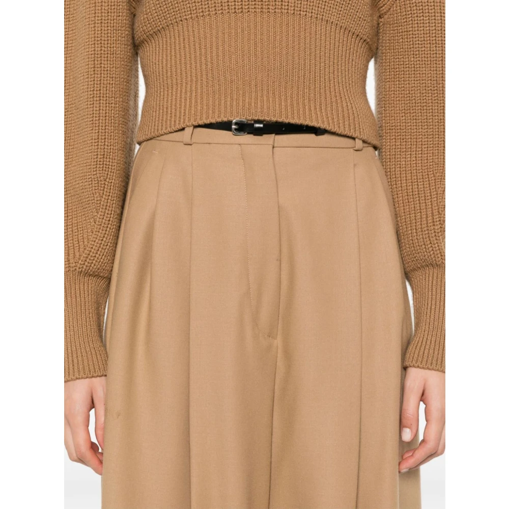 SPORTMAX Wijde Broek in Trendy Stijl Brown Dames
