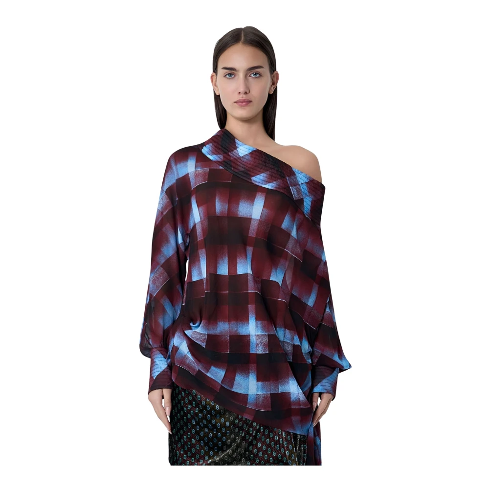 Dries Van Noten Women's Red Asymmetric Shirt