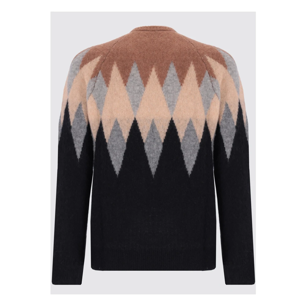 Laneus Argyle Cashmere en Zijden Crewneck Multicolor Heren