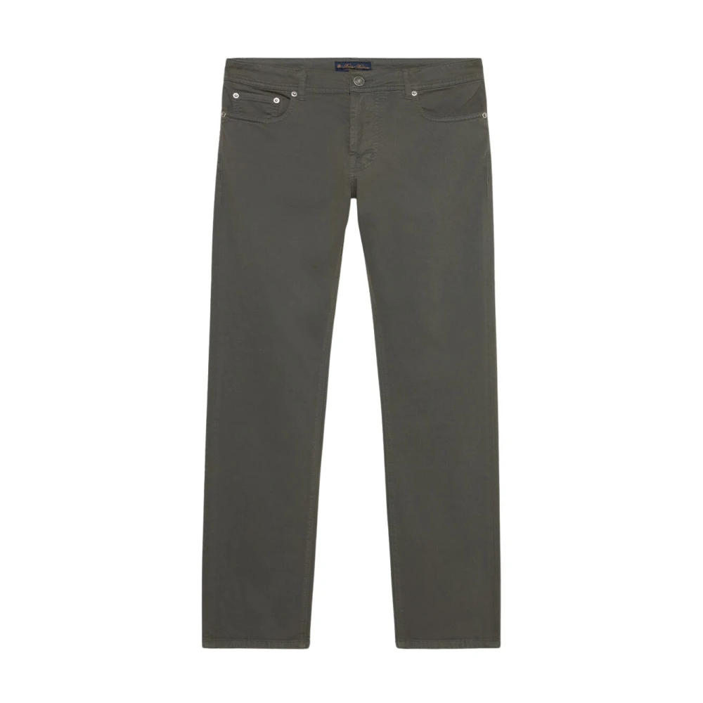 Brooks Brothers Khaki-groene stretch katoenen five-pocket broek Green Heren