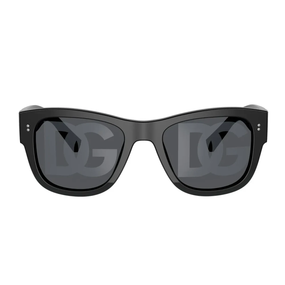 Dolce & Gabbana Unisex Black Square Sunglasses With Metal Details - Sunglasses - 52 Mm - Accessories