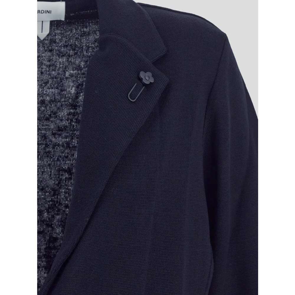 Lardini Klassieke Gebreide Blazer van Zuiver Wol Blue Heren