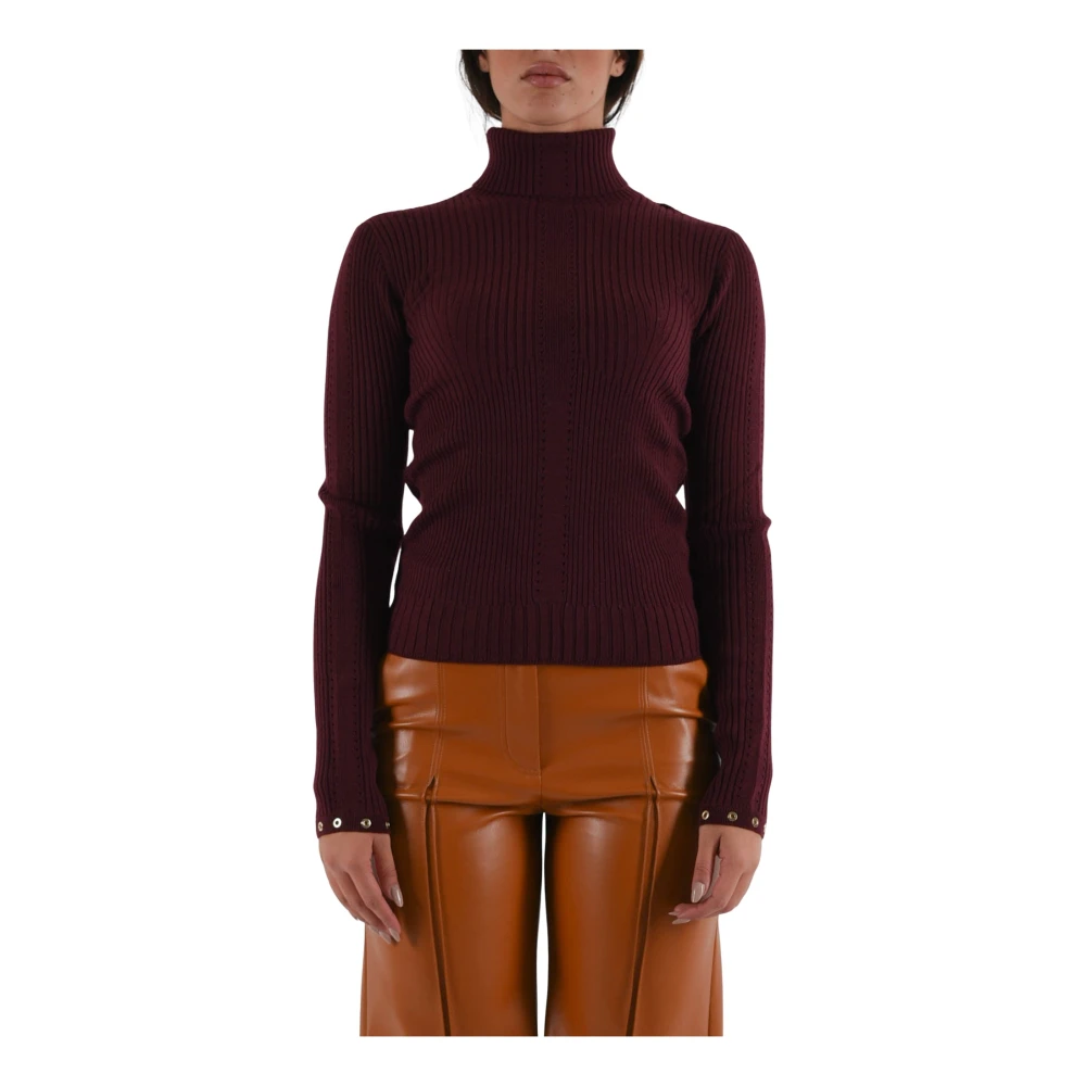 PATRIZIA PEPE Hoge hals wollen trui Red Dames