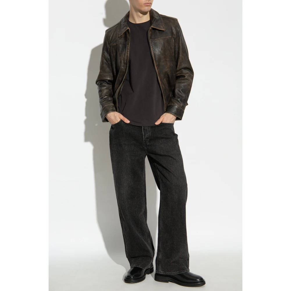 AllSaints Leren jas Alkan Brown Heren