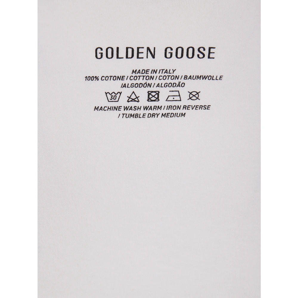Golden Goose Gauze Katoen Jersey Care Label Print White Dames