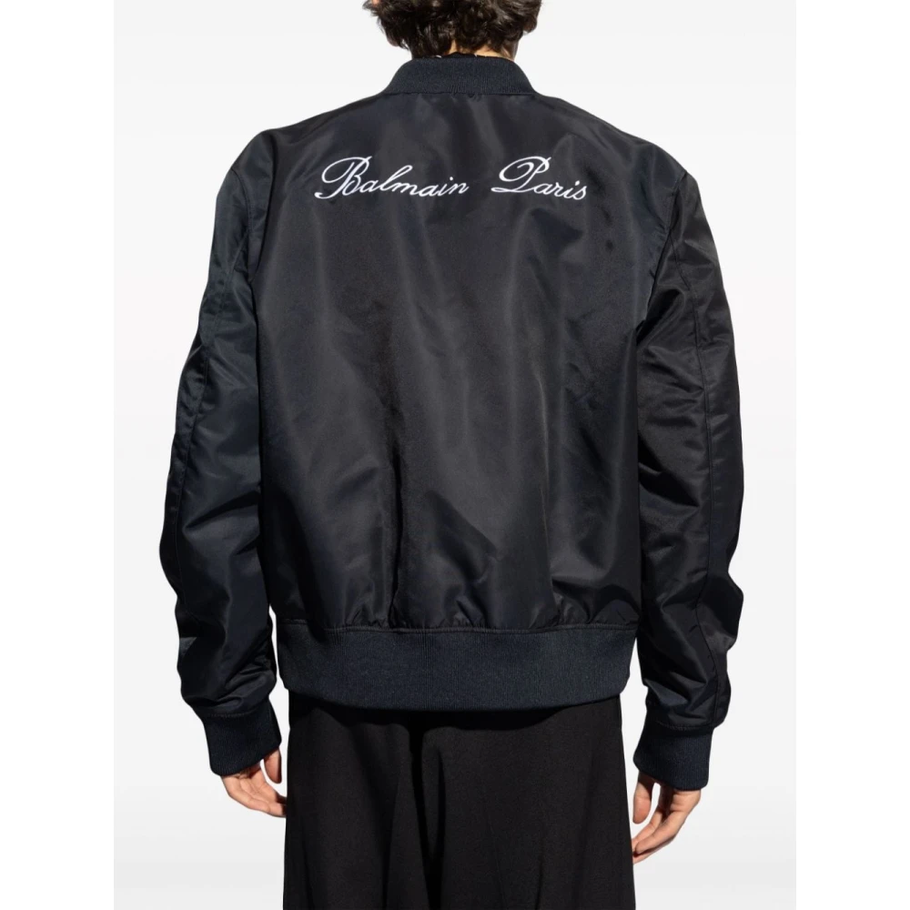 Balmain Zwarte Bomberjack Aw24 Black Heren